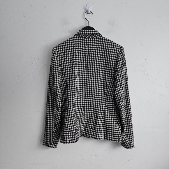 Vintage Hugo Buscati Collection Wool Blazer Women's 10 Black White... - Picture 4 of 7
